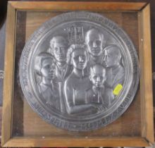 A limited edition of 750 Pobjoy Mint loaded silver Royal Family plate, in wooden box with certificat