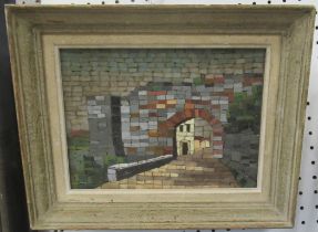 A framed mosaic picture, 6.5ins x 9ins