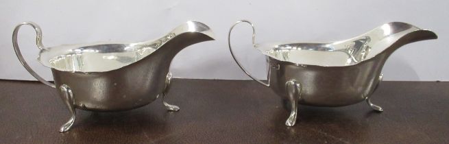 A pair of silver saucer boats, Sheffield 1938, weight 7oz