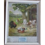 J H Munn, Eynsford, a framed colour calendar print, 21ins x 16ins