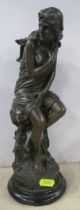 A metal figure, of an Art Nouveau style female, height 12ins