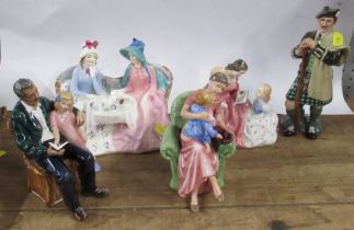 Five Royal Doulton figures, The Laird, When I was Young, Grandpa's Story, The Bedtime Story and