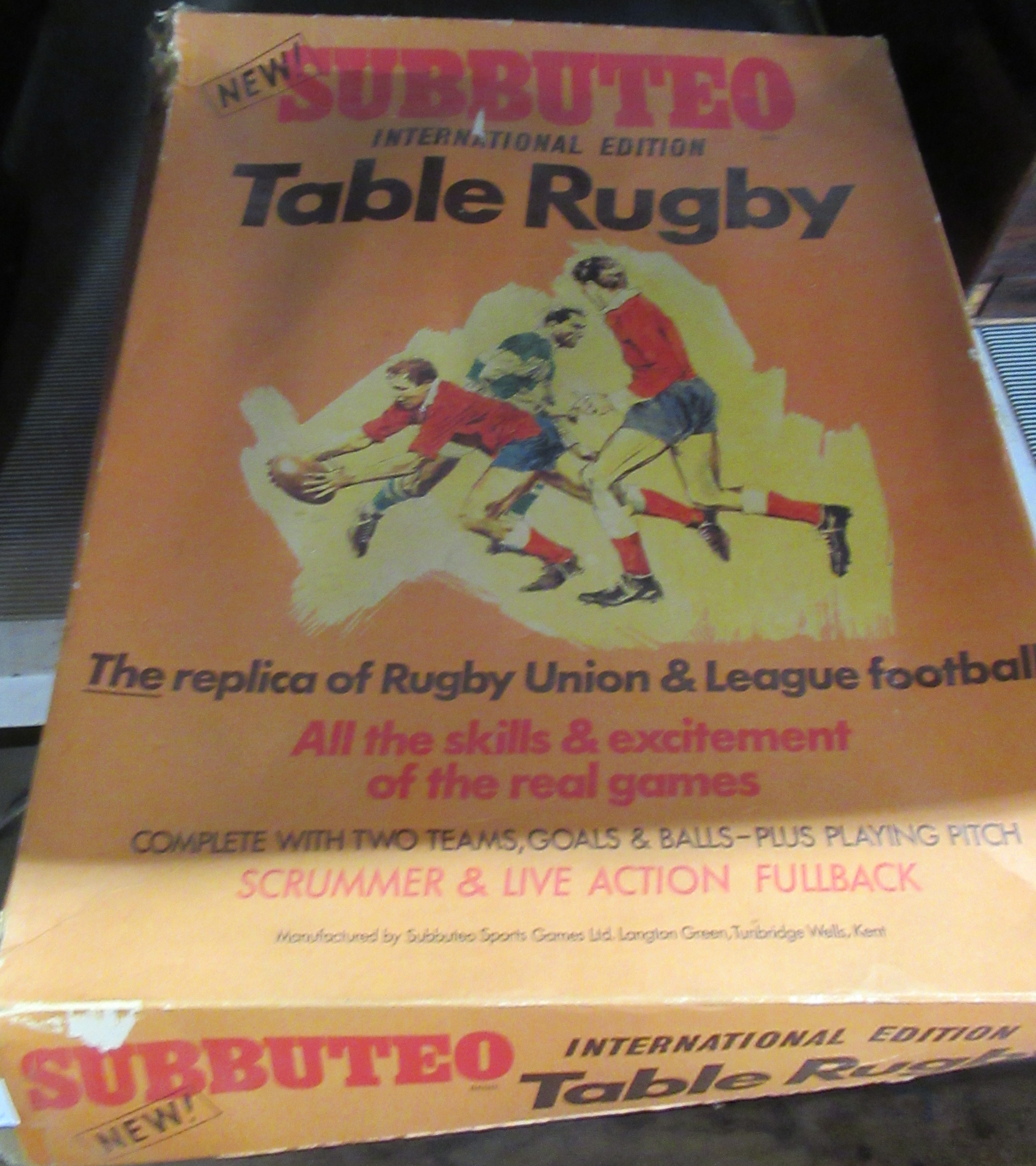A Subbuteo Table Rugby game