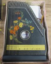 An Konzert Salon-Harfe Jubeltone zither, in a cardboard box