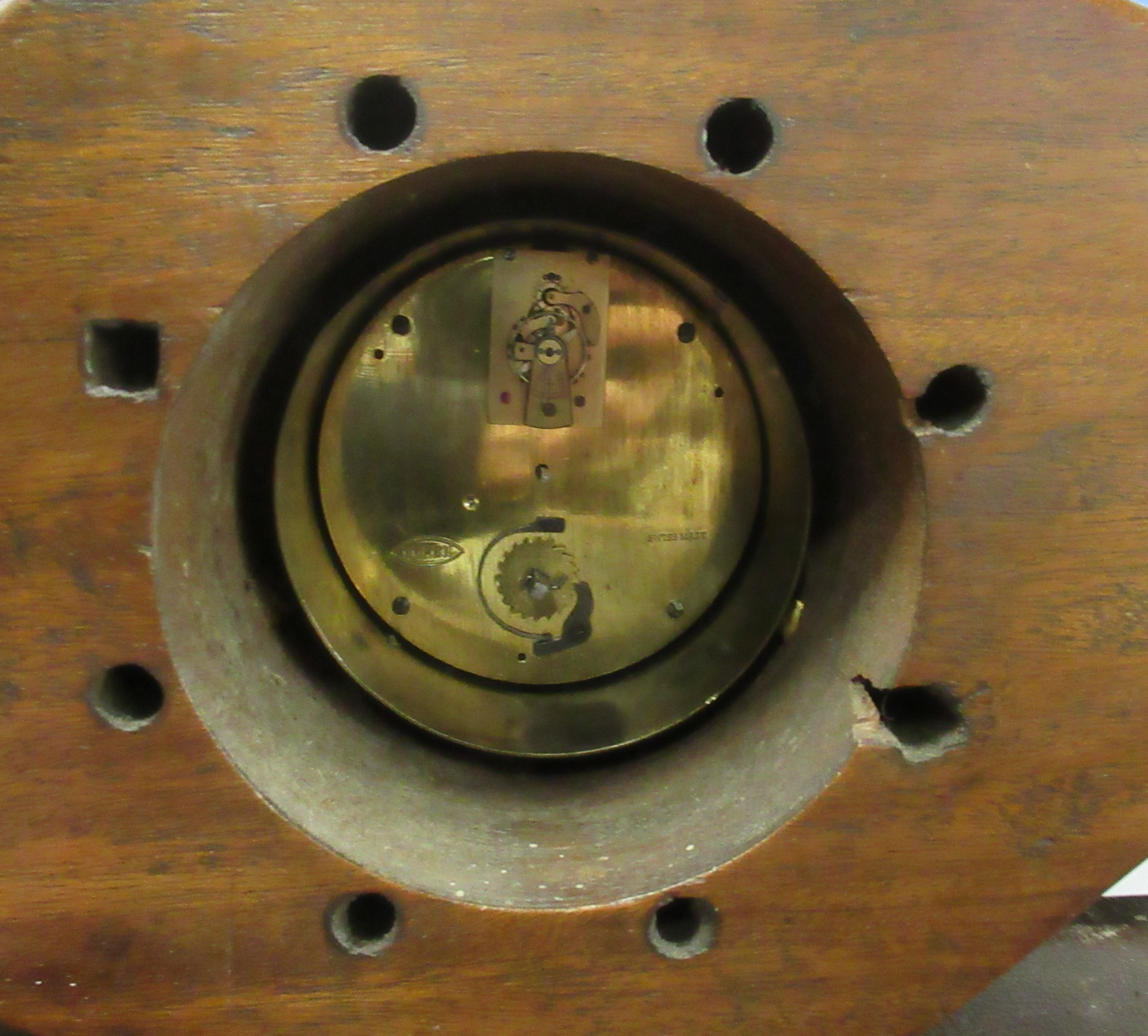 A mahogany propeller clock, the movement marked Buren, the dial Wilson & Gill - Bild 6 aus 7