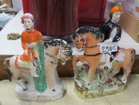 Two Staffordshire models, The Sultan and Omer Pacha, height 9.5ins Condition Report: Crazing