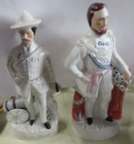 Two Staffordshire models, including Baden Powell, height 17ins
