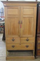 A satinwood linen press, width 47ins, height 82ins, depth 20ins