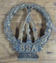 A BSA Rifle Association trophy or car mascot, height 4.5ins