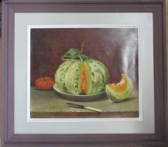 E Lembeye, oil on canvas, still life of fruit, 18ins x 21ins