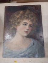 A Victorian portrait, oil on board , of a lady, signed Maud Lovell de Behr18ins x 15ins