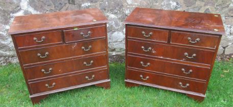 A pair of reproduction chests of drawers, 30ins x 16ins, height 29ins