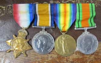282 PTE. T W Barber R. WAR. R., a set of four campaign medals