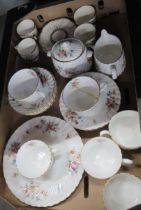 A Minton Marlow pattern tea set, together with some Crown Devon coffee cups and saucers