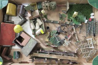 A collection of Britains lead and other farmyard accessories, to include sty, fences, trees etc