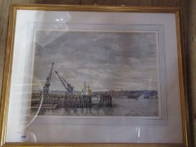 Two Leonard Gittins watercolours, of the Thames, 12ins x 18ins