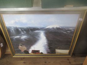 A collection of paintings including oil on canvases, Peter Schofield, marine scenes etc
