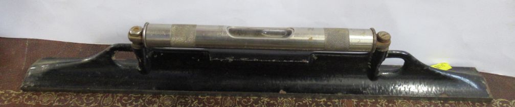 An L S Starrett Co. metal cased spirit level