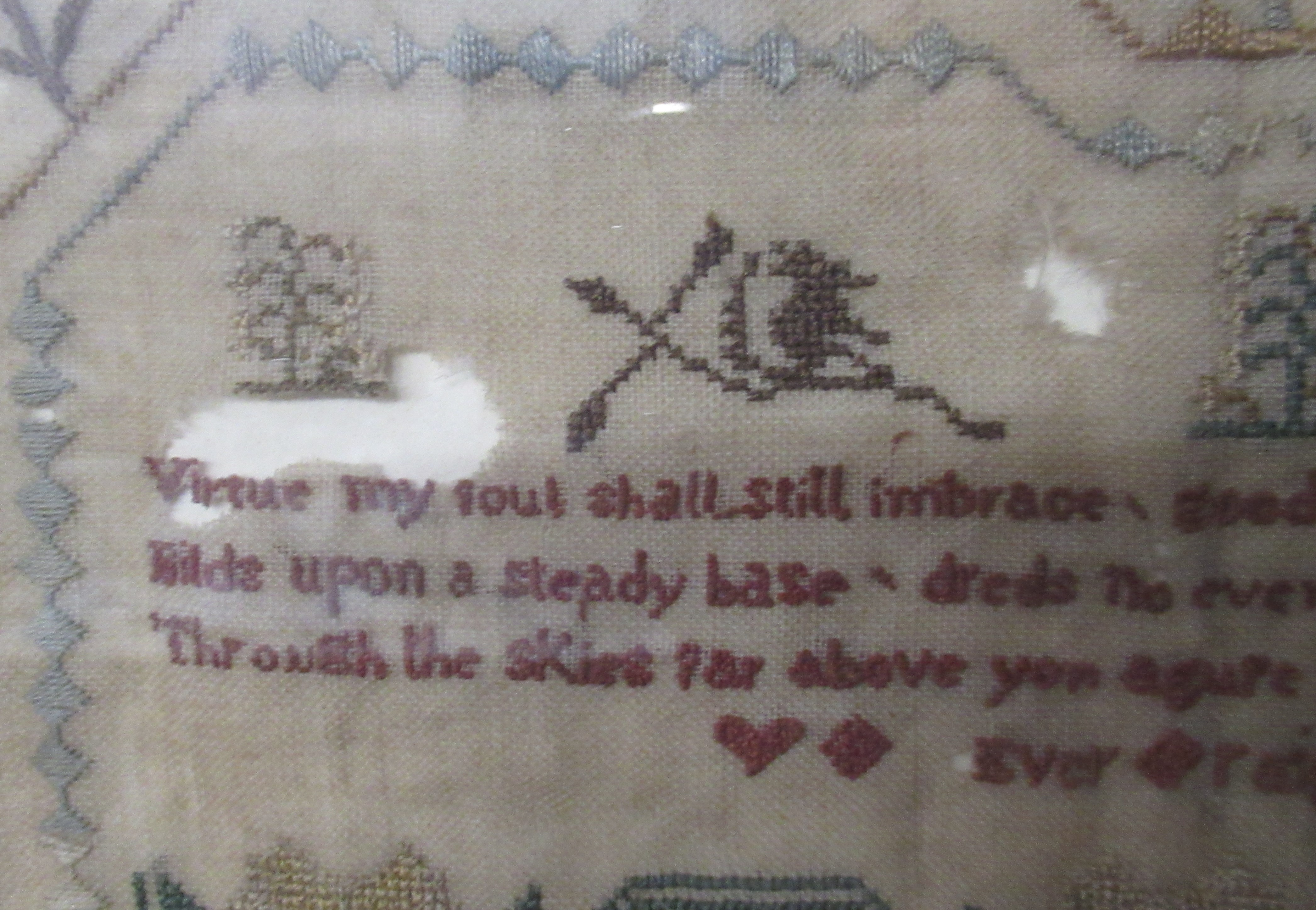 A 19th century tapestry sampler, Alice Robinson Aged 11 years 1832, 17ins x 14.5ins - Bild 4 aus 4