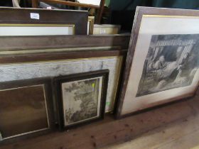 A large collection of assorted prints and pictures including 19th century examples