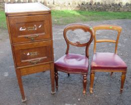 Kenric Efferson, an oak set of two filing drawers, on stand, 28ins x 18.5ins, height 46ins, together