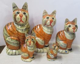 A set of painted graduated cats