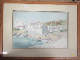 W Grant Murray, watercolour, Pier at New Quay Wales, 13.75ins x 21ins