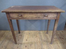 An early 19th century mahogany rectangular side table, fitted with a frieze drawer, width 35ins