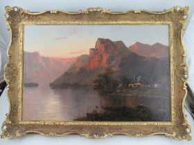 F. Jamieson (1895-1950), oil on canvas, Glen Garry Inverness, in gilt frame label to the reverse,