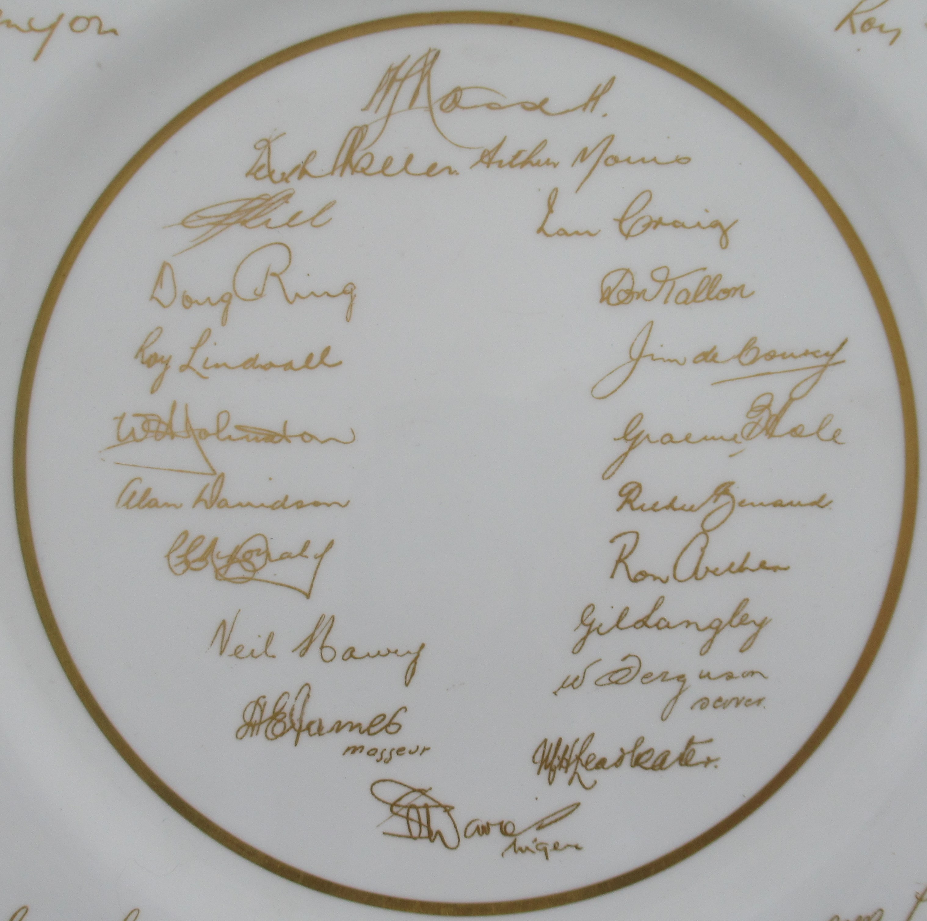 A Royal Worcester Ashes plate, with facsimile signature in gilt of the England and Australian - Image 2 of 3