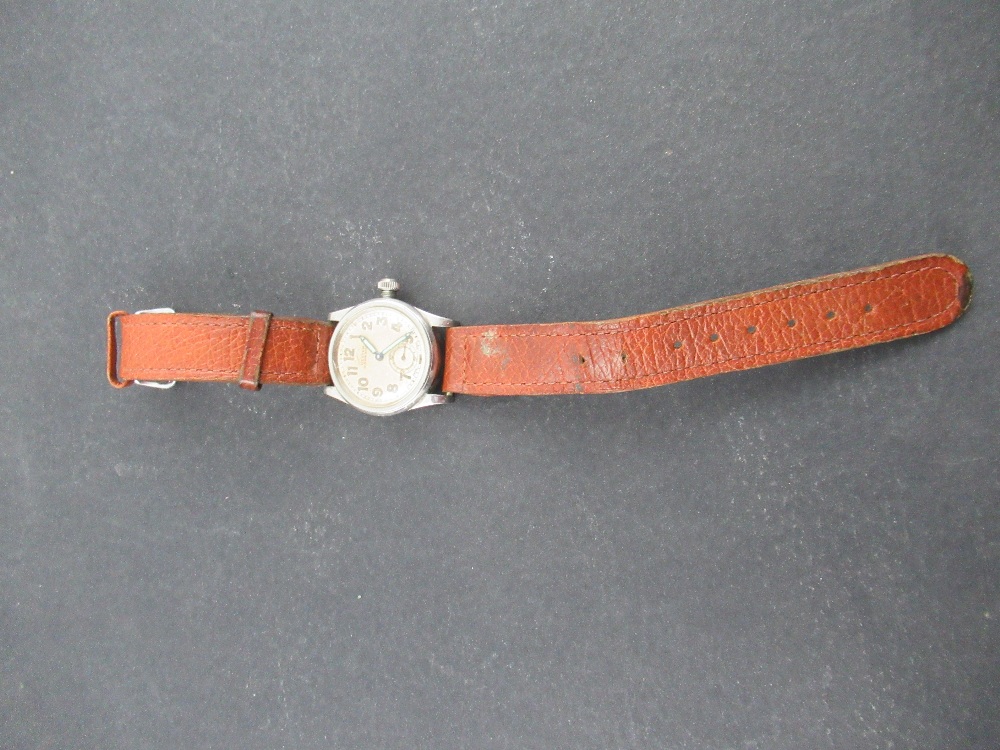 A  vintage Rolex Oyster Junior Sport stainless steel wristwatch, with subsidiary dial, the back - Image 3 of 4