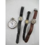 A collection of 1940s/50s watches. to include An Ingersoll wrist watch, a Mappin wrist watch,