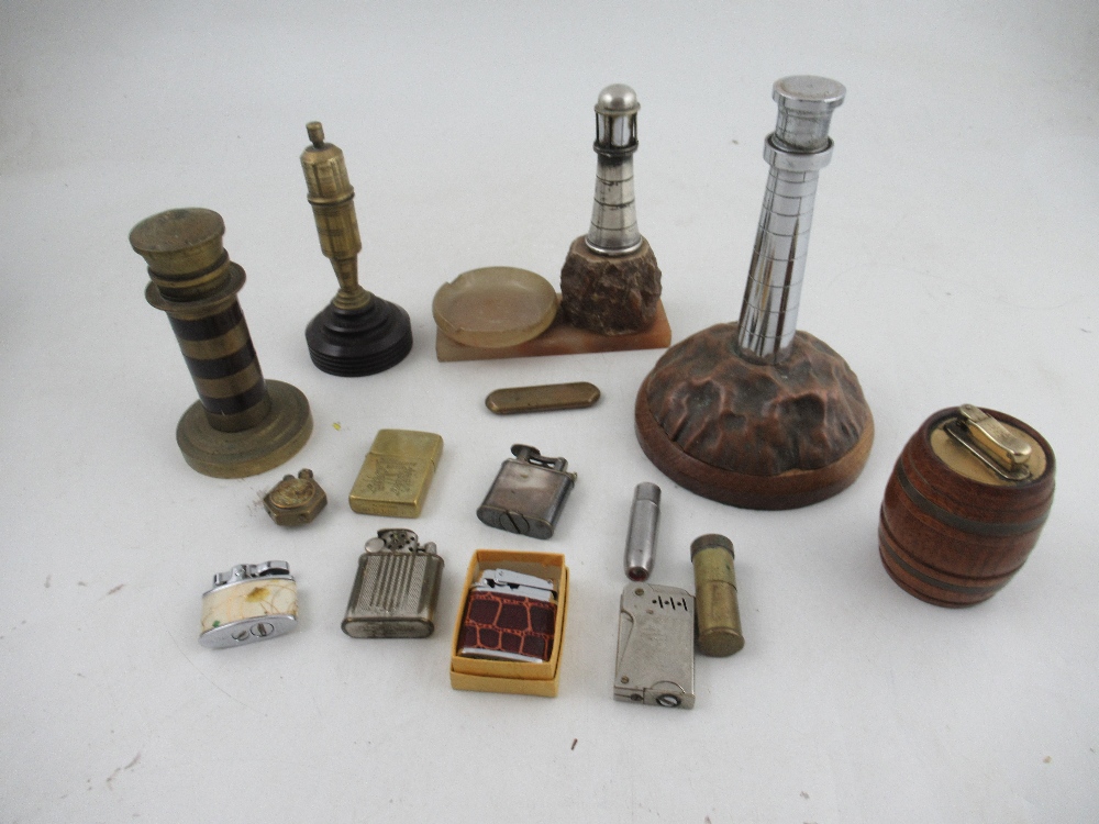 An assortment of 15 pocket and table lighters, to include Colibri, Dunhill etc