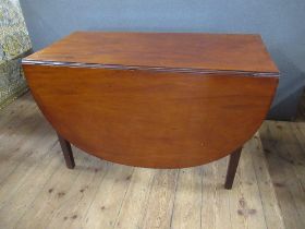 A 19th century mahogany drop leaf table width 45ins, height 29ins