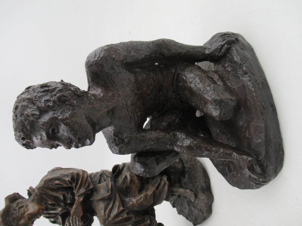A Karin Jonzen bronze resin model, of a boy, signed KJ to base, height 8ins, a model of a seated - Image 2 of 8