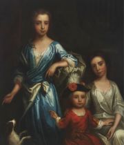 Attributed to Joseph Highmore, a family groups of 3 children, 43ins x 37ins