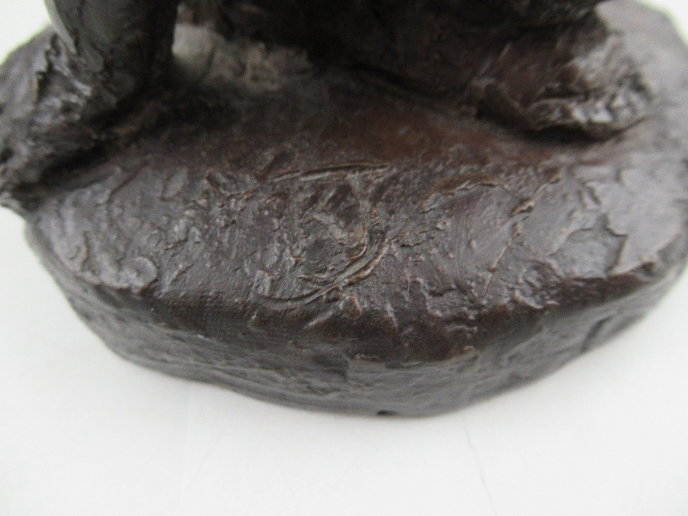 A Karin Jonzen bronze resin model, of a boy, signed KJ to base, height 8ins, a model of a seated - Image 3 of 8