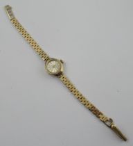 A 9ct 'Avia' ladies watch, the dial with baton numerals, flat link bracelet, weight 12.5g total