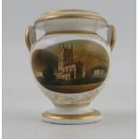 An early 19th century probably Chamberlain or Grainger and Co vase, decorated with a view of Malvern