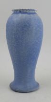 A Ruskin baluster shaped mottled blue vase, impressed marks to the base, dated 1917, height 8.5ins