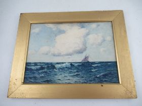 John McDougal R.C.A (1851 -1945), watercolour on board, ship at sea, signed bottom left and dated