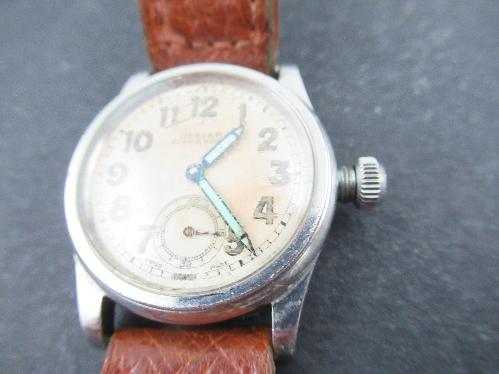 A  vintage Rolex Oyster Junior Sport stainless steel wristwatch, with subsidiary dial, the back - Image 4 of 4