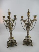 A pair of French Empire style candelabra, height 22ins