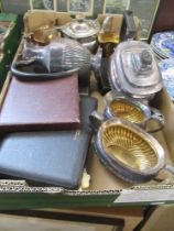 A box of silver plate