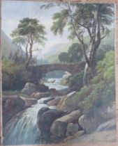 A 19th century style , river scene 20ins x 16ins