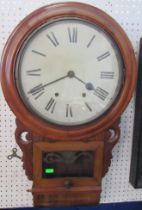 A 19th century rosewood drop dial wall clock