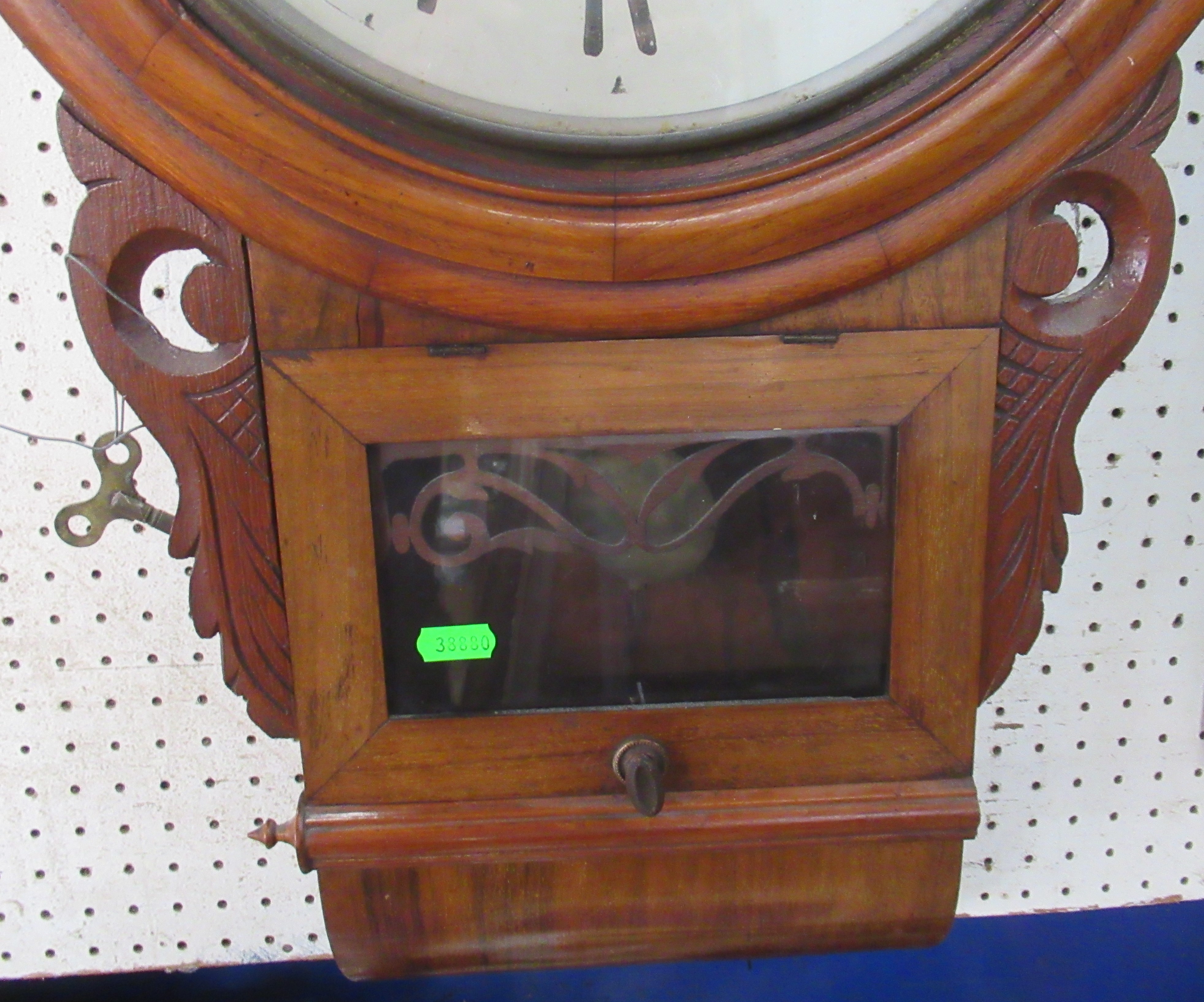 A 19th century rosewood drop dial wall clock - Image 2 of 2