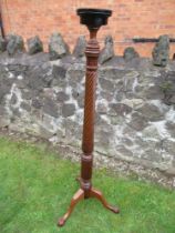 A torchere stand, with replacement top, height 60ins