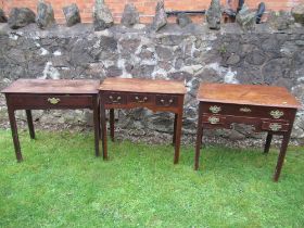 Three 19th century mahogany tables, including two low boys, widths 30ins, 30ins, and 28ins