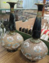 A pair of Royal Doulton vases, af